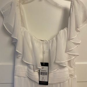 White Off the Shoulder Dress. Size 16